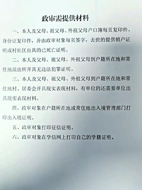 政审需要哪些材料全面解析与准备指南