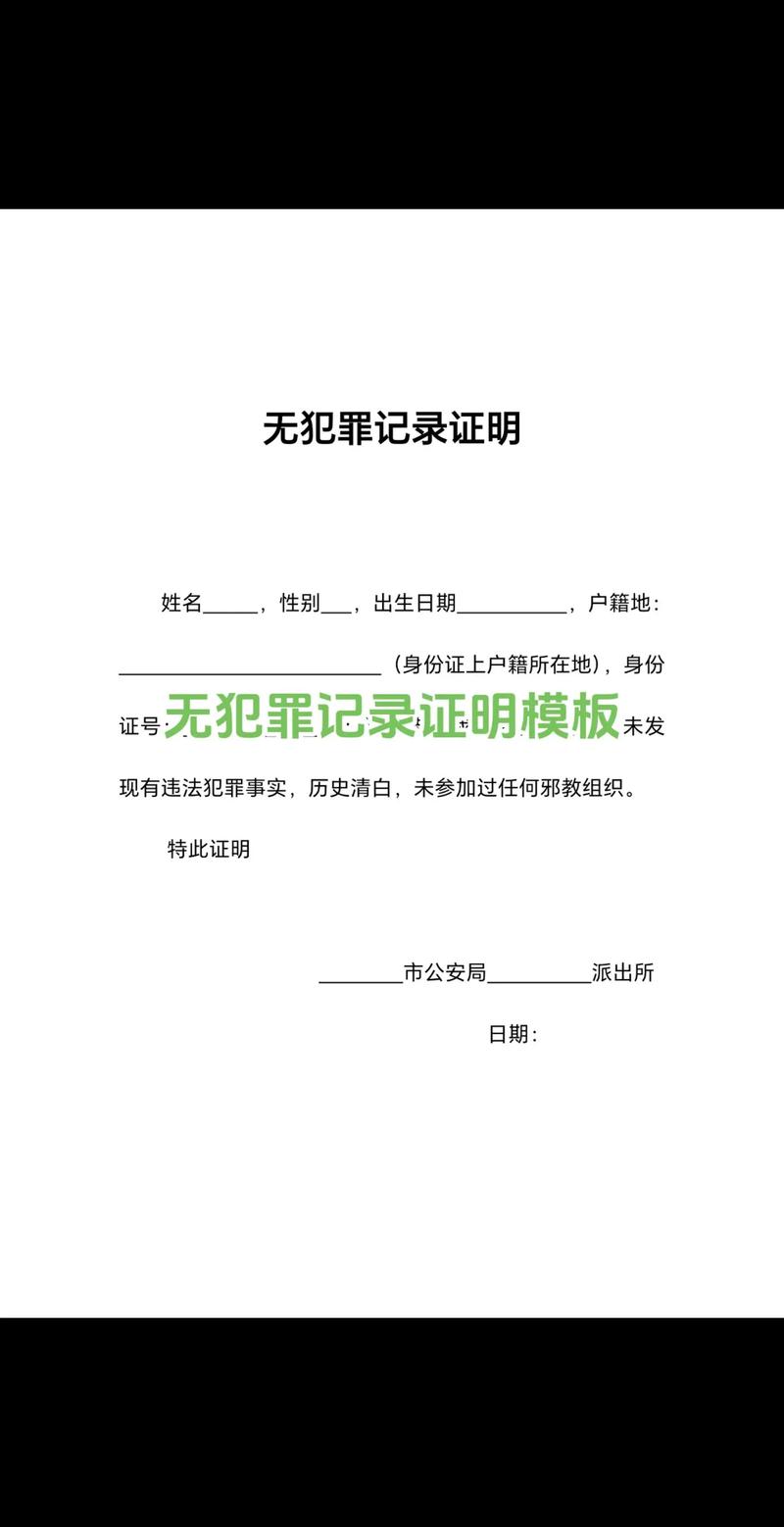 无犯罪记录证明样本图申请流程与注意事项