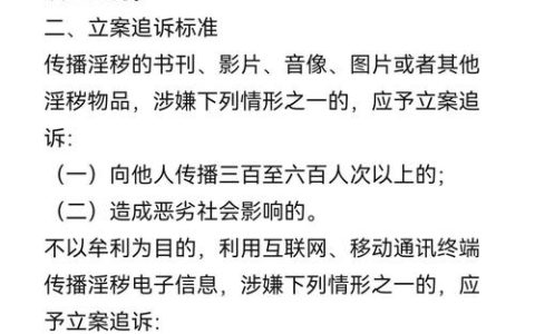 传播淫秽物品牟利罪量刑标准全解析