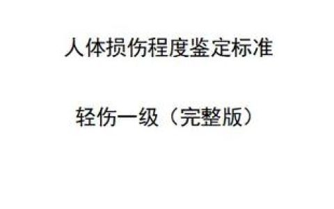 轻伤鉴定标准与法律责任全解析