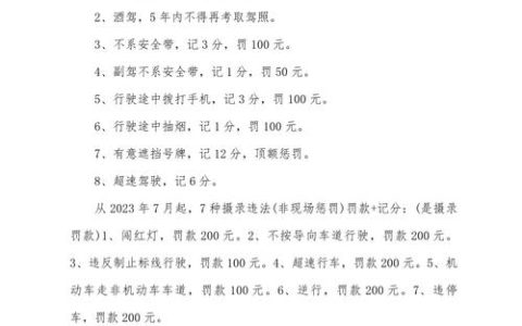 最新道路交通扣分标准详解与应对指南