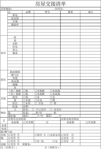 二手房交接清单范本：细节决定成败