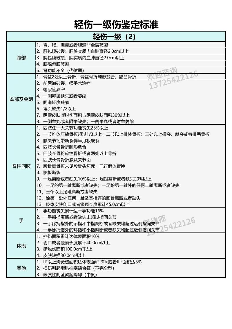 轻伤鉴定等级详解：1级最重10级最轻的标准与影响