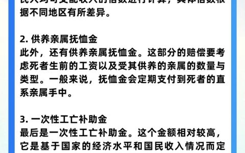 工地工人死亡赔偿标准全解析