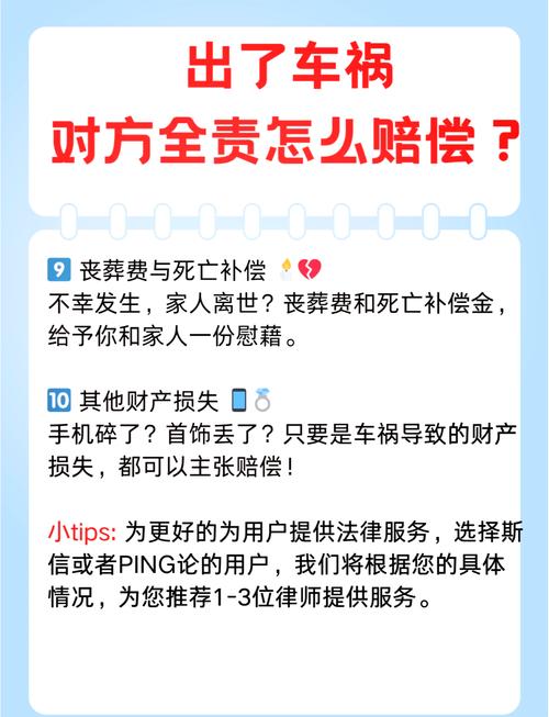 小车撞人全责赔偿标准与实操指南