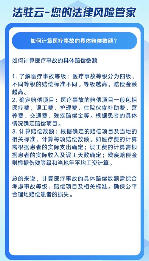 医疗事故赔偿明细：各项费用计算方法详解