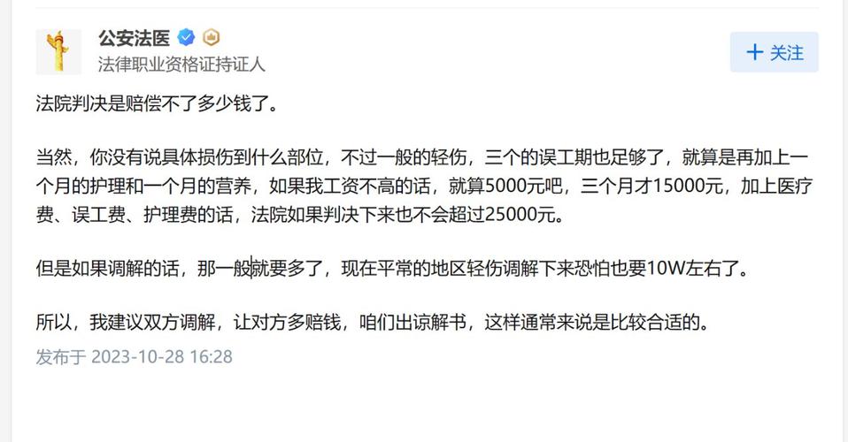 轻伤二级赔偿标准与案例分析