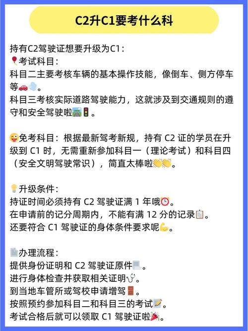 C2驾照升级C1：条件、流程及费用全解析