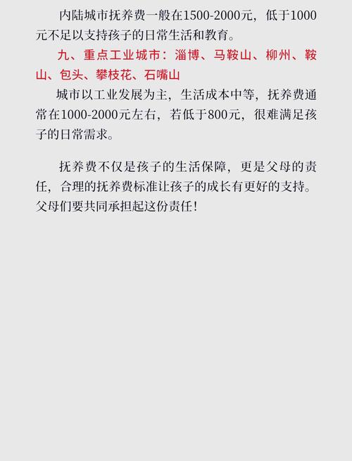 儿童抚养费标准：每月金额与计算方法